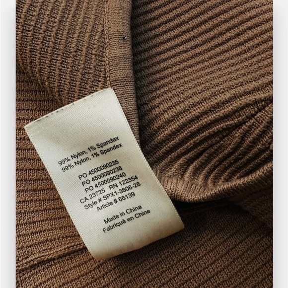 Aritzia Babaton Sculpt Ribbed Crop Tank Top Women's XS Tan Brown Scoop Neck - Picture 4 of 5